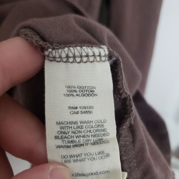 Life is Good Dog Santa Shirt Yellow Lab Cotton Brown Long Sleeve Mens Size XL - Picture 6 of 11